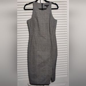 Banana Republic Grey Plaid Midi Dress